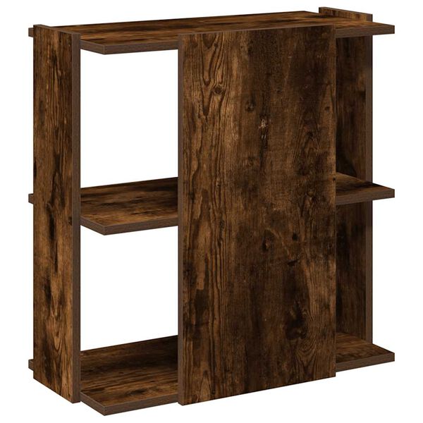 vidaXL Βιβλιοθήκη 3 Επιπέδων Καπνιστή Δρυς 60x30x60 εκ. Επεξεργ. Ξύλο