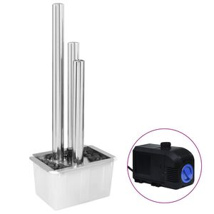 vidaXL Σιντριβάνι Κήπου Ασημί 48 x 34 x 123 εκ. από Ανοξείδωτο Ατσάλι