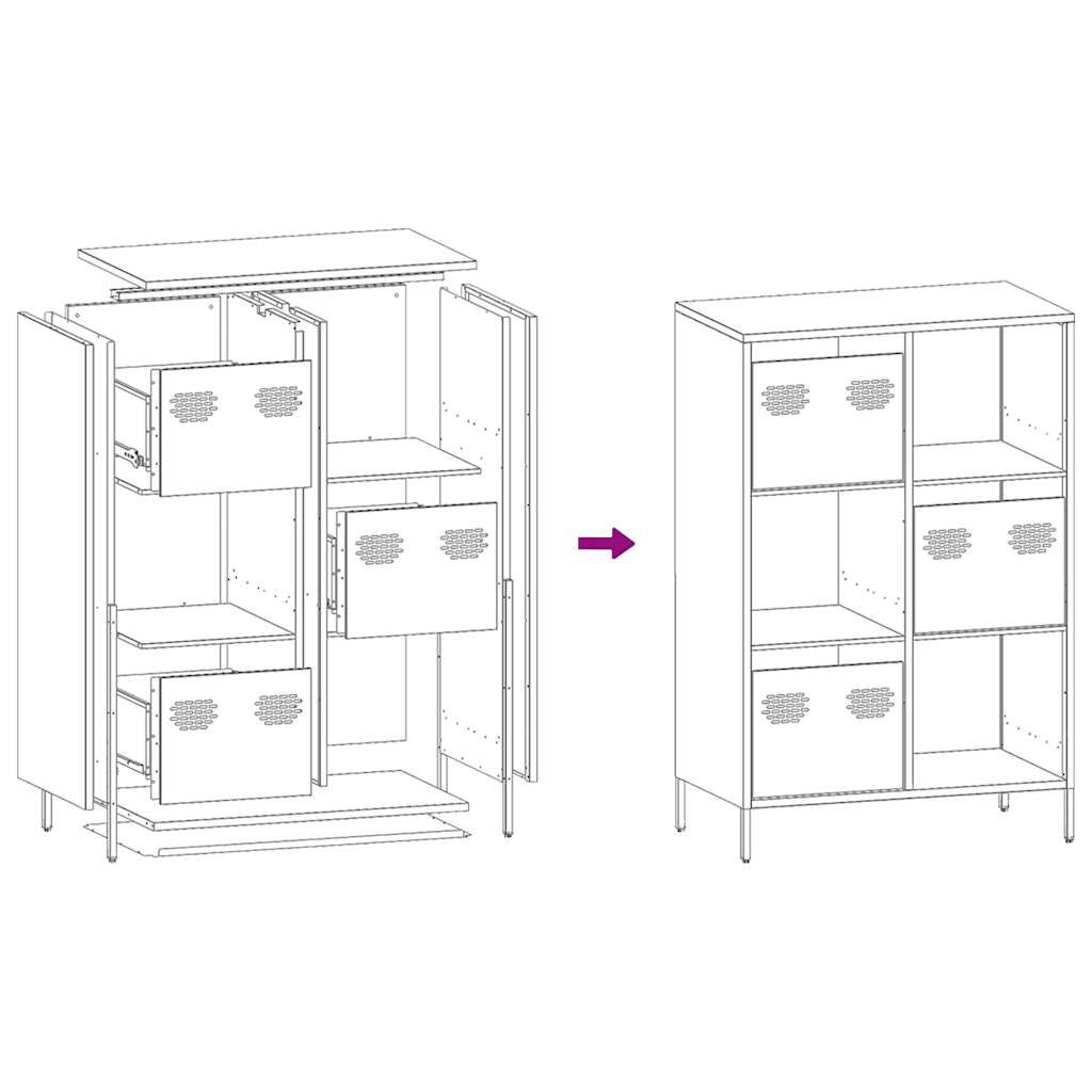 vidaXL Ντουλάπι Μαύρο 68x39x103,5 εκ. από Χάλυβα
