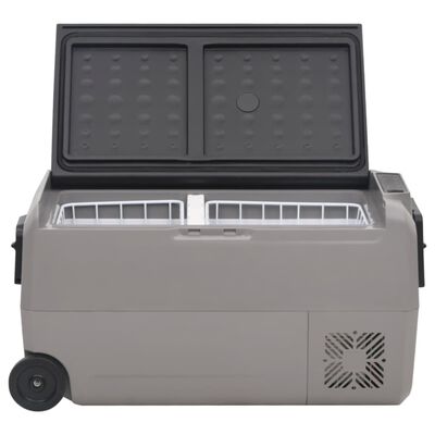 vidaXL Ψυγείο με Ρόδες & Προσαρμογέα Μαύρο/Γκρι 50 Λ. από PP & PE