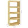 vidaXL Βιβλιοθήκη/Διαχωριστικό Χώρου 60x35x135 εκ. Μασίφ Ξύλο Πεύκου