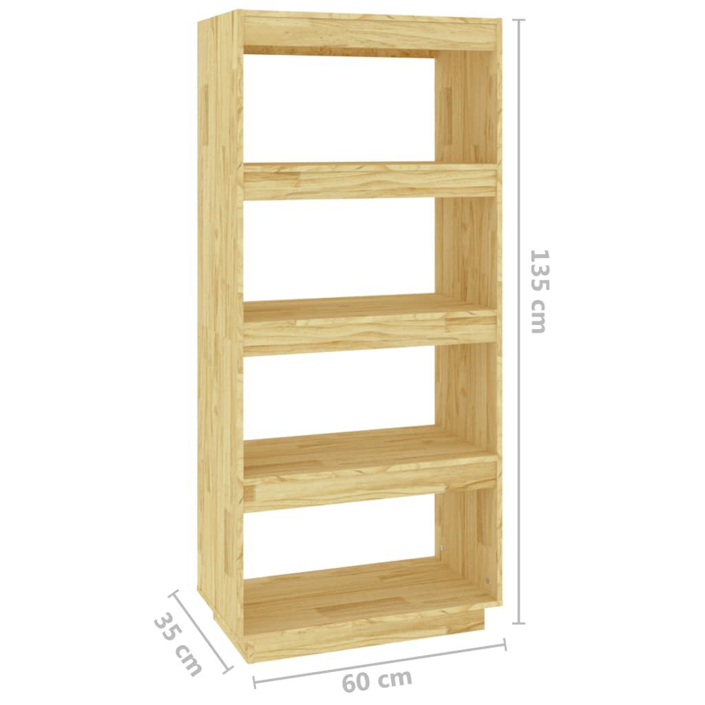 vidaXL Βιβλιοθήκη/Διαχωριστικό Χώρου 60x35x135 εκ. Μασίφ Ξύλο Πεύκου
