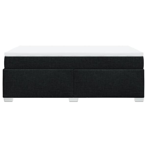 vidaXL Κρεβάτι Boxspring με Στρώμα Μαύρο 120x190 εκ. Υφασμάτινο