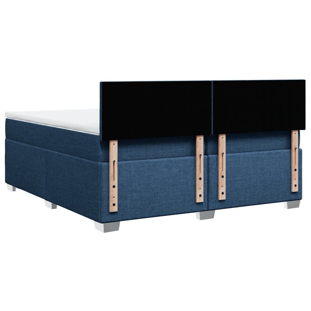 vidaXL Κρεβάτι Boxspring με Στρώμα Μπλε 200x200 εκ. Υφασμάτινο