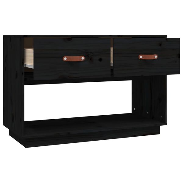vidaXL Έπιπλο Τηλεόρασης Μαύρο 90x40x60 εκ. από Μασίφ Ξύλο Πεύκου