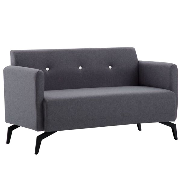 vidaXL Καναπές Διθέσιος Σκ. Γκρι 115x60x67 εκ. Υφασμάτινη Ταπετσαρία
