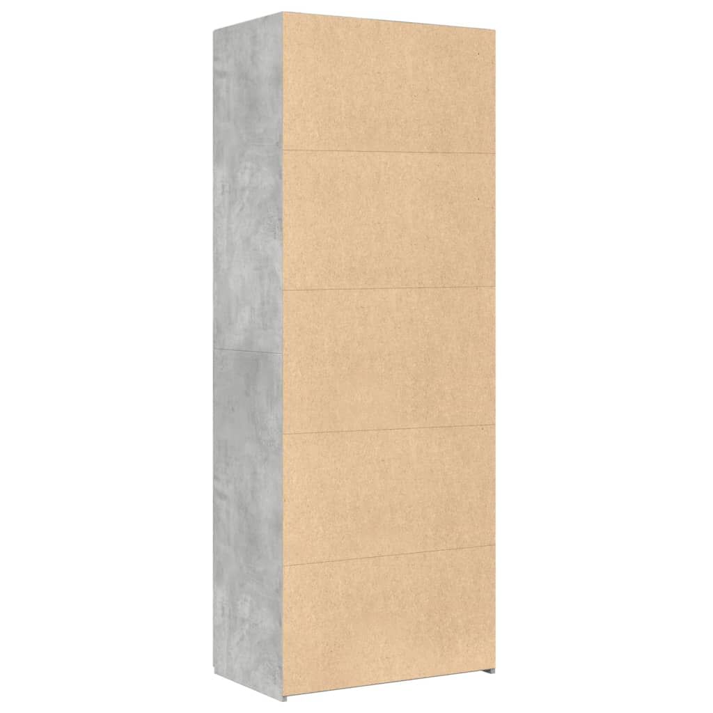 vidaXL Ντουλάπι Γκρι Σκυροδέματος 70x42,5x185 εκ. Επεξεργασμένο Ξύλο