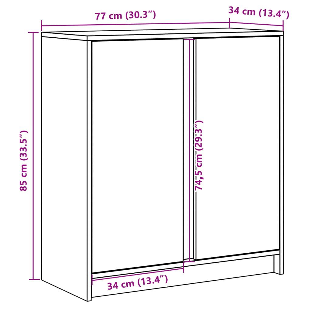 vidaXL Ντουλάπι με Φώτα LED Γκρι Sonoma 77x34x85εκ Επεξεργασμένο Ξύλο