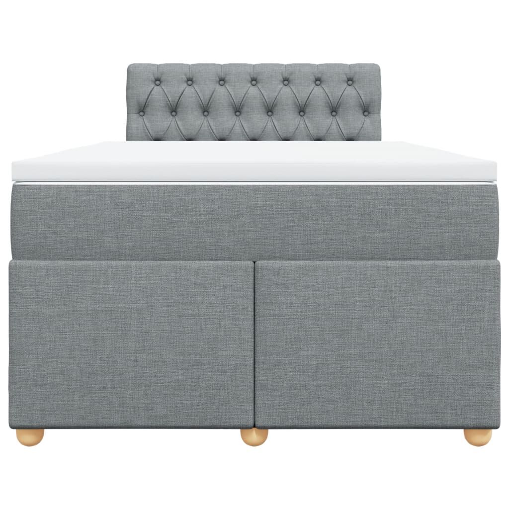 vidaXL Κρεβάτι Boxspring με Στρώμα Ανοιχτό Γκρι 120x190 εκ. Υφασμάτινο