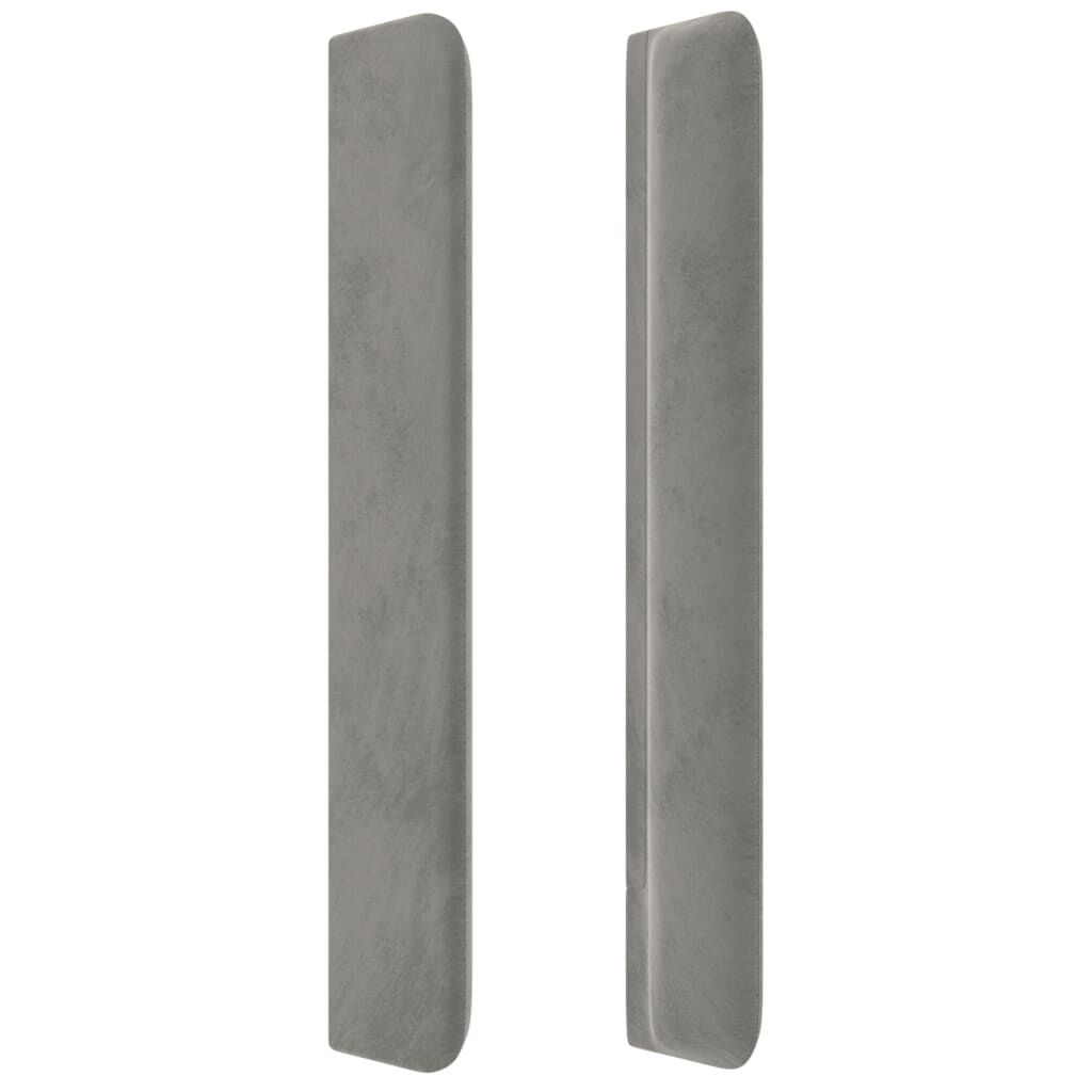 vidaXL Κεφαλάρι με Πτερύγια Ανοιχτό Γκρι 83x16x118/128 εκ. Βελούδινο