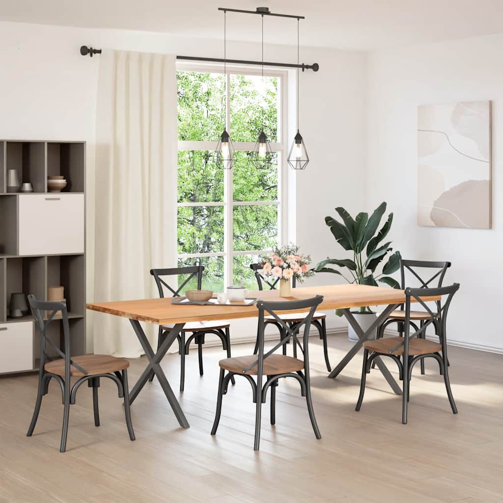 vidaXL Πόδια Τραπεζαρίας σε Σχήμα Χ, 2 τεμ. Ανθρακί 90x(72-73) εκ. Ατσάλι