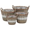 vidaXL Γλάστρες Υπερυψωμένες 4 τεμ. Wicker με Επένδυση Πολυαιθυλενίου