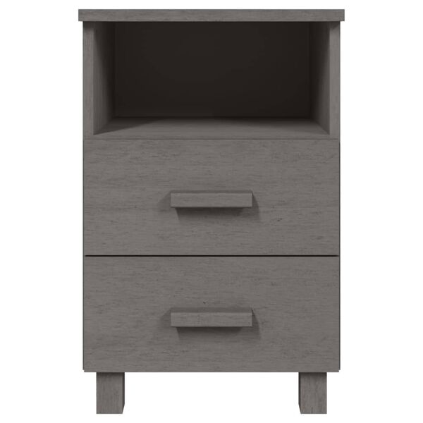 vidaXL Κομοδίνο HAMAR 2 Τεμ. Αν. Γκρι 40x35x62 εκ. Μασίφ Ξύλο Πεύκου