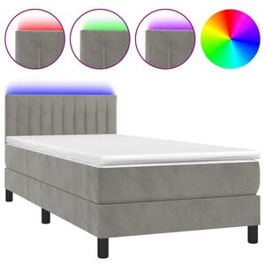 vidaXL &Kappa;&rho;&epsilon;&beta;ά&tau;&iota; Boxspring &mu;&epsilon; &Sigma;&tau;&rho;ώ&mu;&alpha; & LED &Alpha;&nu;.&Gamma;&kappa;&rho;&iota; 80x200 &epsilon;&kappa;. &Beta;&epsilon;&lambda;&omicron;ύ&delta;&iota;&nu;&omicron;