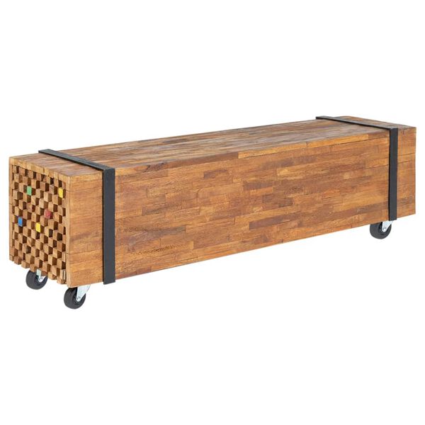 vidaXL Έπιπλο Τηλεόρασης 110 x 30 x 32,5 εκ. από Μασίφ Ξύλο Teak