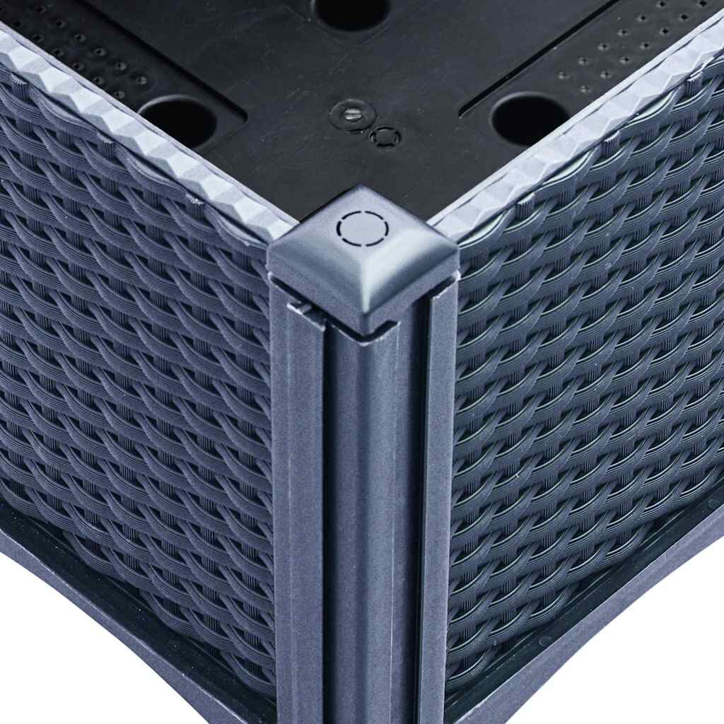 vidaXL Ζαρντινιέρα Κήπου με Πόδια Μπλε Γκρι 40x40x42 εκ. από Πολυπροπυλένιο