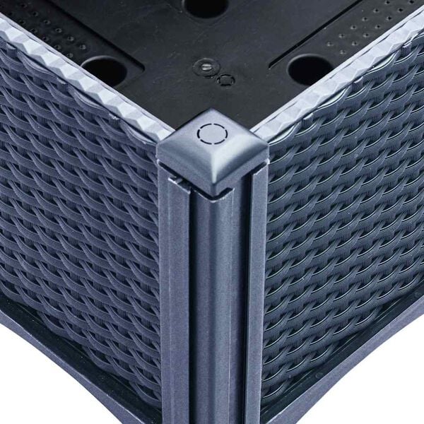vidaXL Ζαρντινιέρα Κήπου με Πόδια Μπλε Γκρι 40x40x42 εκ. από Πολυπροπυλένιο