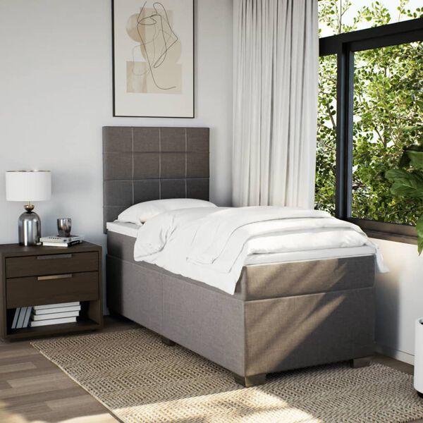 vidaXL &Kappa;&rho;&epsilon;&beta;ά&tau;&iota; Boxspring &mu;&epsilon; &Sigma;&tau;&rho;ώ&mu;&alpha; Taupe 90x190 &epsilon;&kappa;.&Upsilon;&phi;&alpha;&sigma;&mu;ά&tau;&iota;&nu;&omicron;