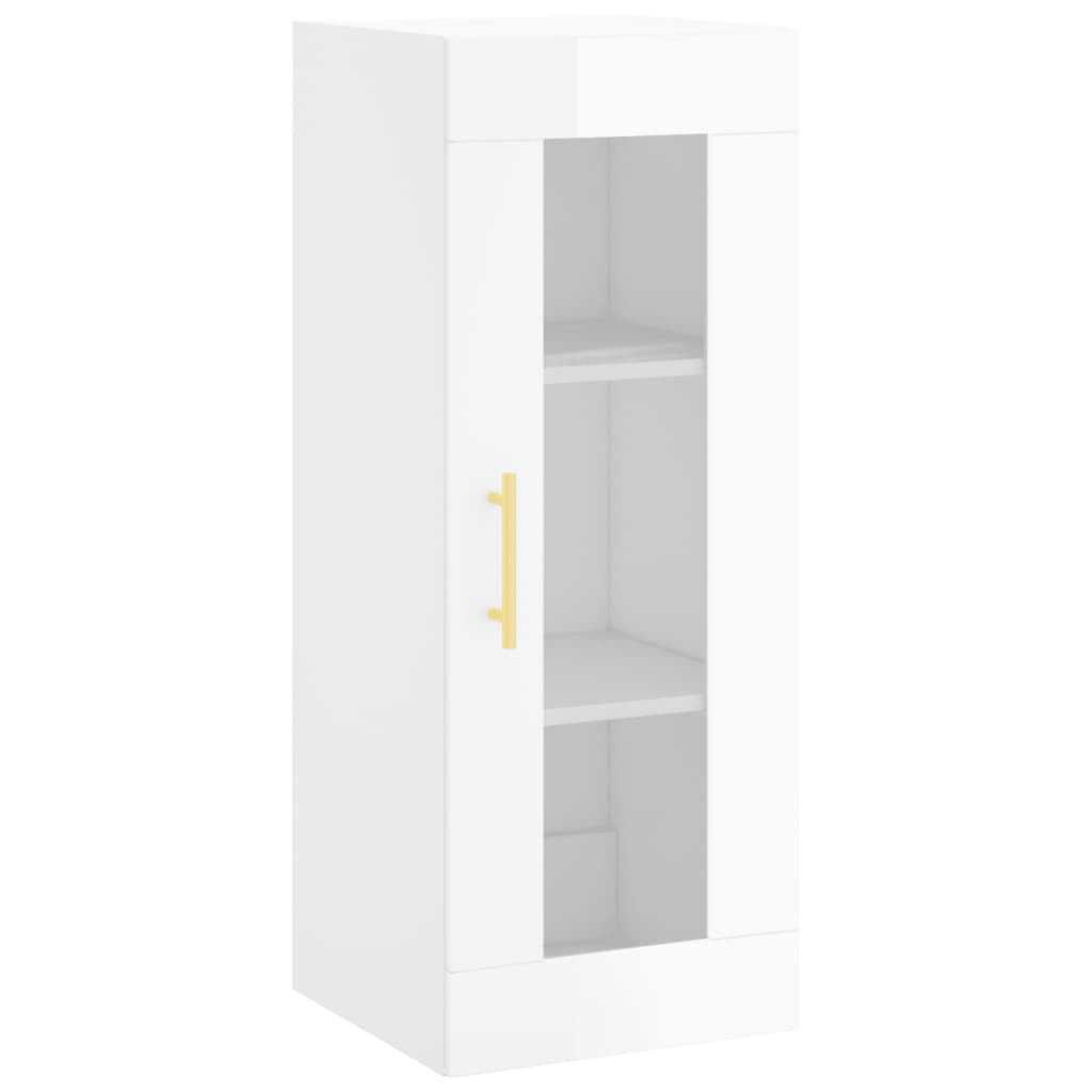 vidaXL Ντουλάπι Τοίχου Γυαλιστερό Λευκό 34,5 x 34 x 90 εκ.