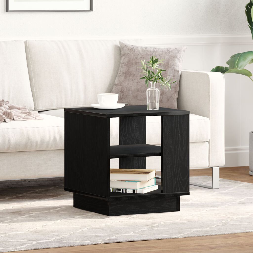 vidaXL Τραπέζι σαλονιού Μαύρο Δρυς 40x40x43 εκ Επεξεργασμένο Ξύλο