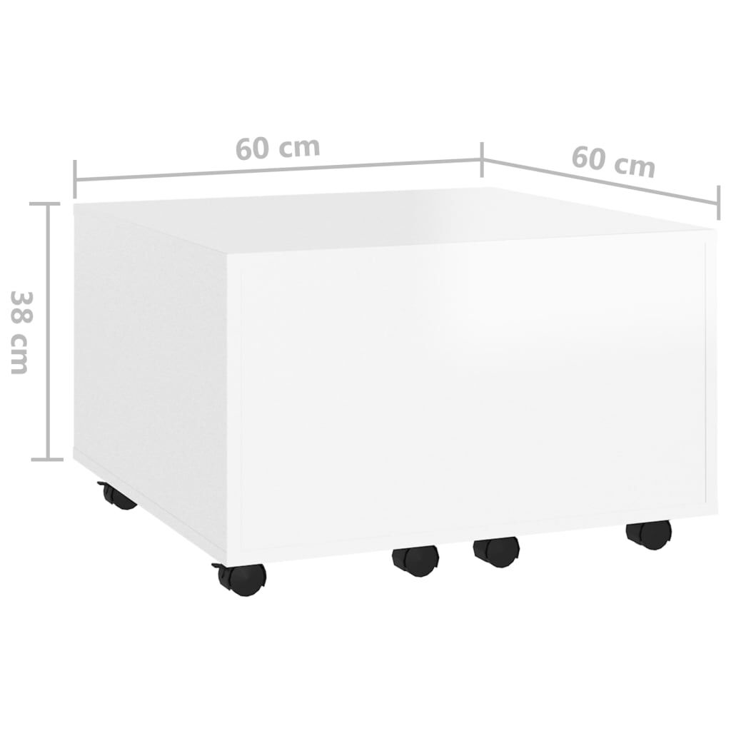 vidaXL Τραπεζάκι Σαλονιού Γυαλιστερό Λευκό 60x60x38 εκ. Μοριοσανίδα