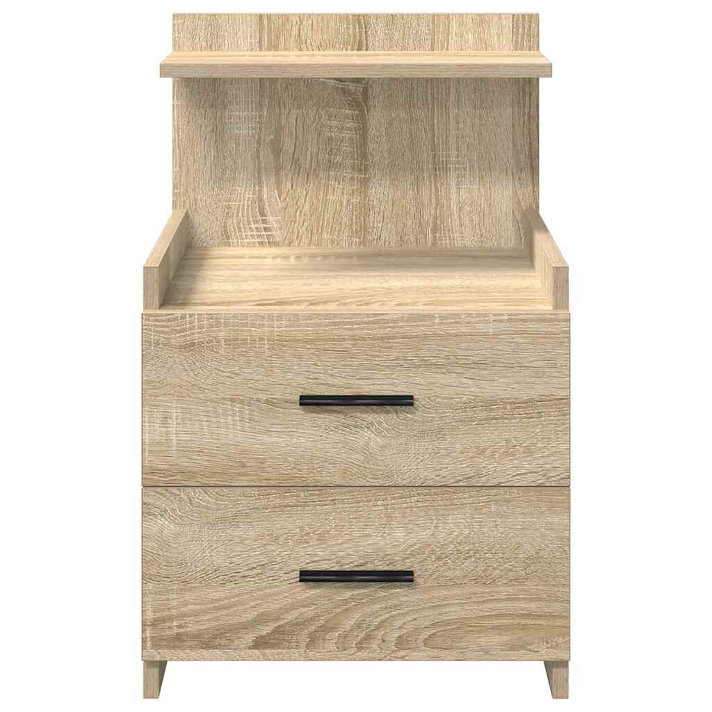 vidaXL Κομοδίνο με 2 Συρτάρια Χρώμα Sonoma Δρυς 40x36,5x62 εκ.