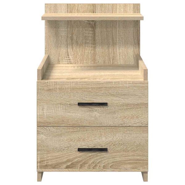 vidaXL Κομοδίνο με 2 Συρτάρια Χρώμα Sonoma Δρυς 40x36,5x62 εκ.