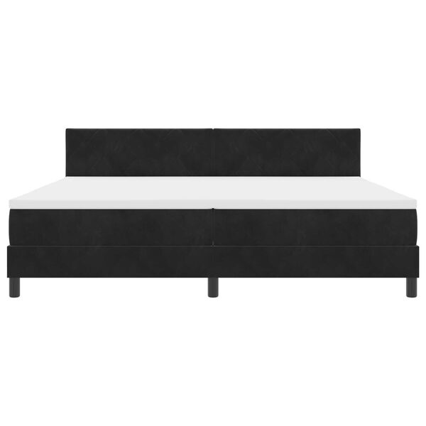 vidaXL Κρεβάτι με ελατήρια με στρώμα Μαύρο 200 x 200 cm Βελούδο