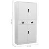 vidaXL Ντουλάπα Γραφείου Ανοιχτό Γκρι 90 x 40 x 180 εκ. Ατσάλινη