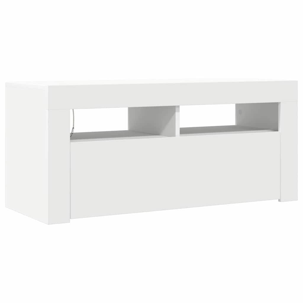 vidaXL Έπιπλο Τηλεόρασης με LED Λευκό 90 x 35 x 40 εκ.