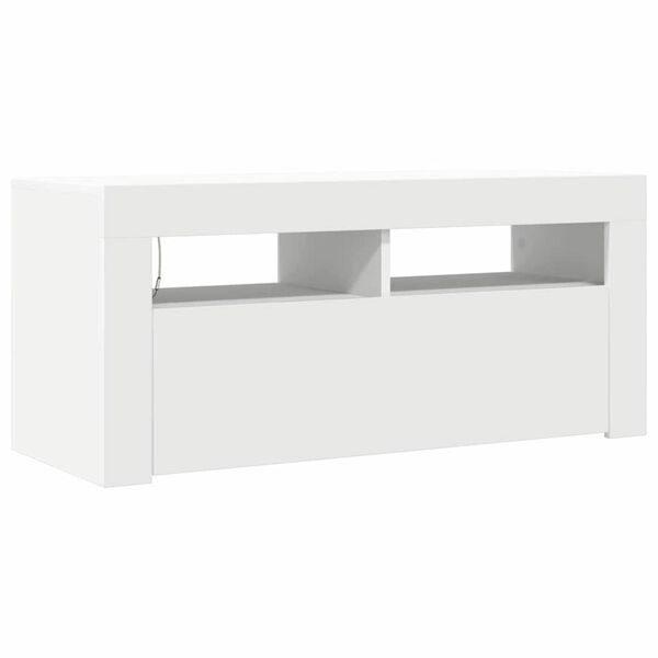 vidaXL Έπιπλο Τηλεόρασης με LED Λευκό 90 x 35 x 40 εκ.