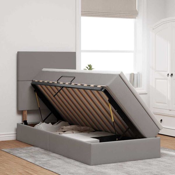 vidaXL &Kappa;&rho;&epsilon;&beta;ά&tau;&iota; &mu;&epsilon; &alpha;&pi;&omicron;&theta;&eta;&kappa;&epsilon;&upsilon;&tau;&iota;&kappa;ό &chi;ώ&rho;&omicron; &kappa;&alpha;&iota; &sigma;&tau;&rho;ώ&mu;&alpha; Taupe 100 x 200 cm