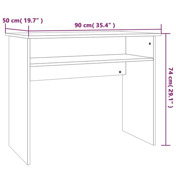 vidaXL Γραφείο Γκρι Sonoma 90x50x74 εκ. από Επεξεργασμένο Ξύλο