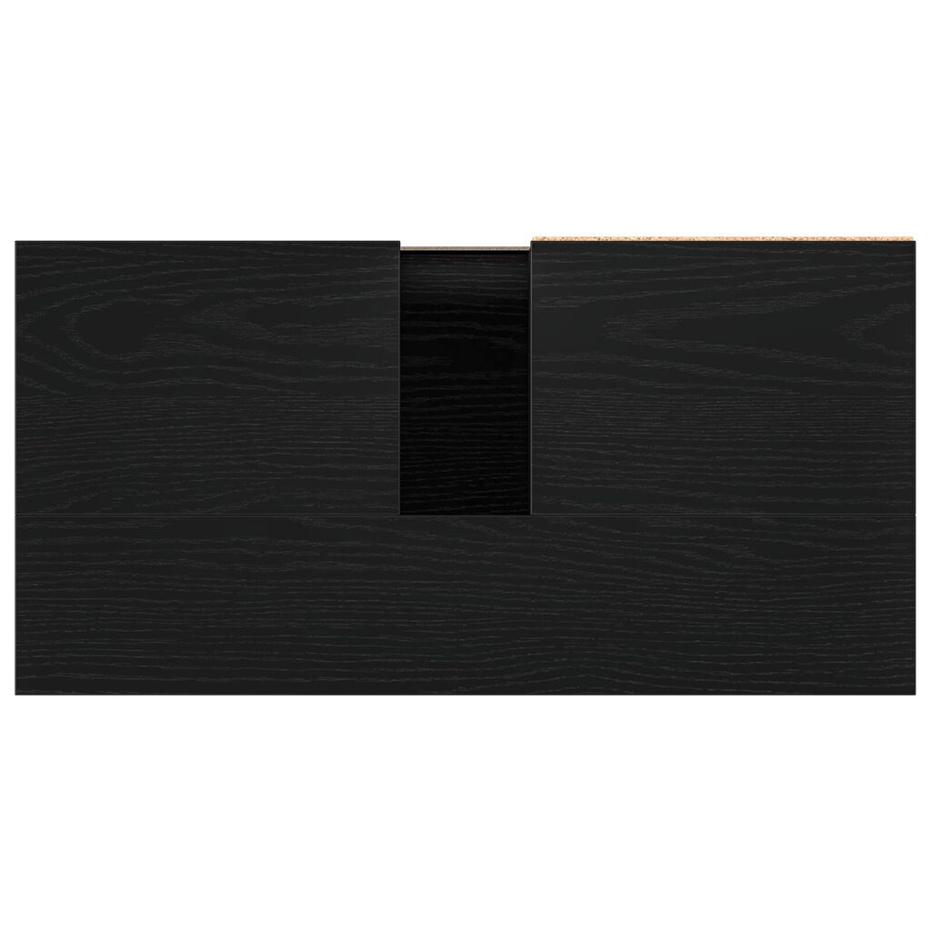 vidaXL Ντουλάπι Λεκάνης Μπάνιου Μαύρη Δρυς 65x33x60 εκ Επεξεργασμένο ξύλο