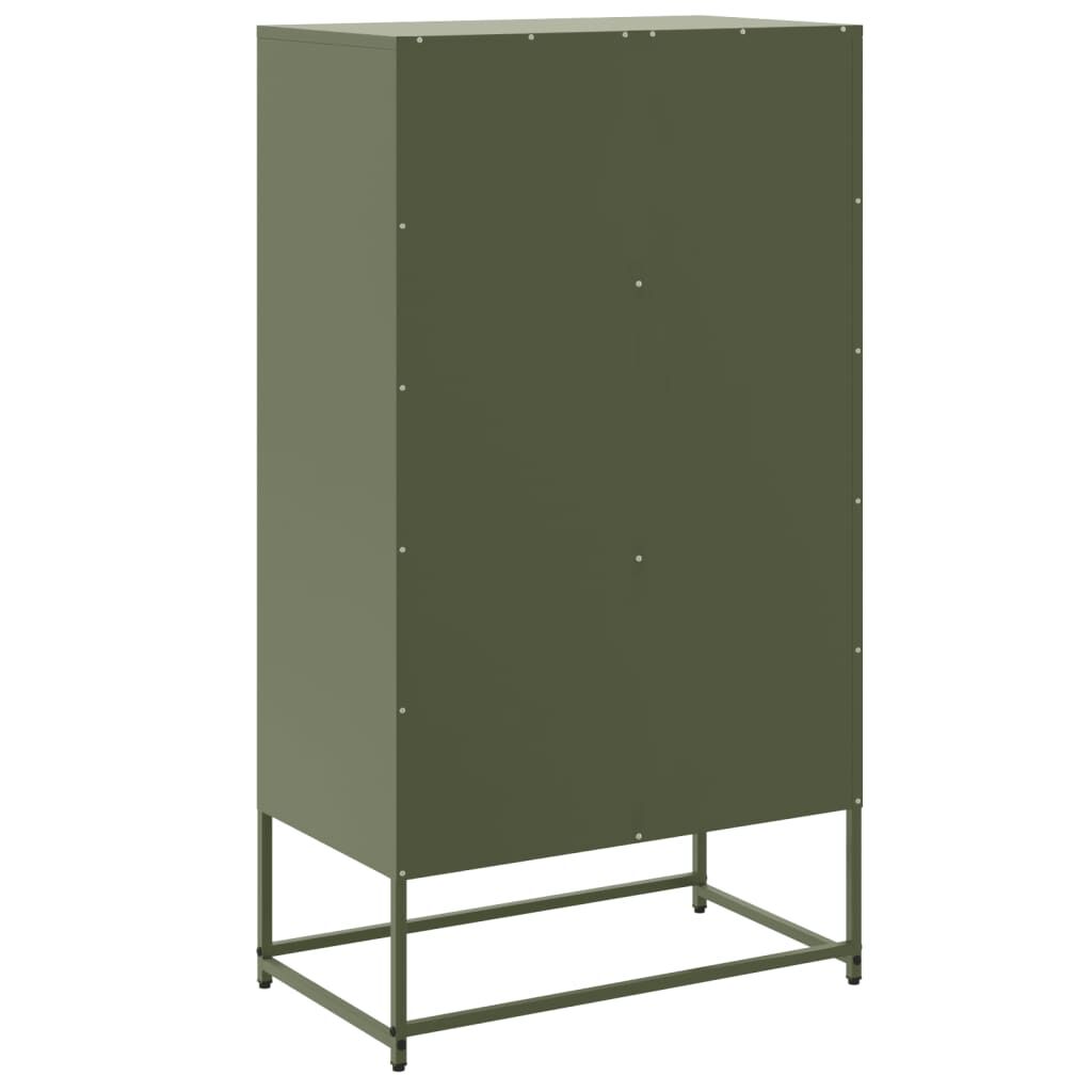 vidaXL Ντουλάπι Πράσινο Λαδί 68,5x38,5x123,5 εκ. από Ατσάλι