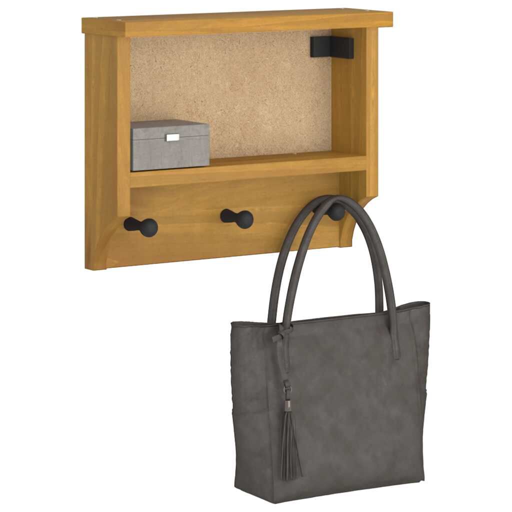 vidaXL Επίτοιχη κρεμάστρα παλτών SANDNES 45x12x35 εκ.Πεύκο μασίφ ξύλο