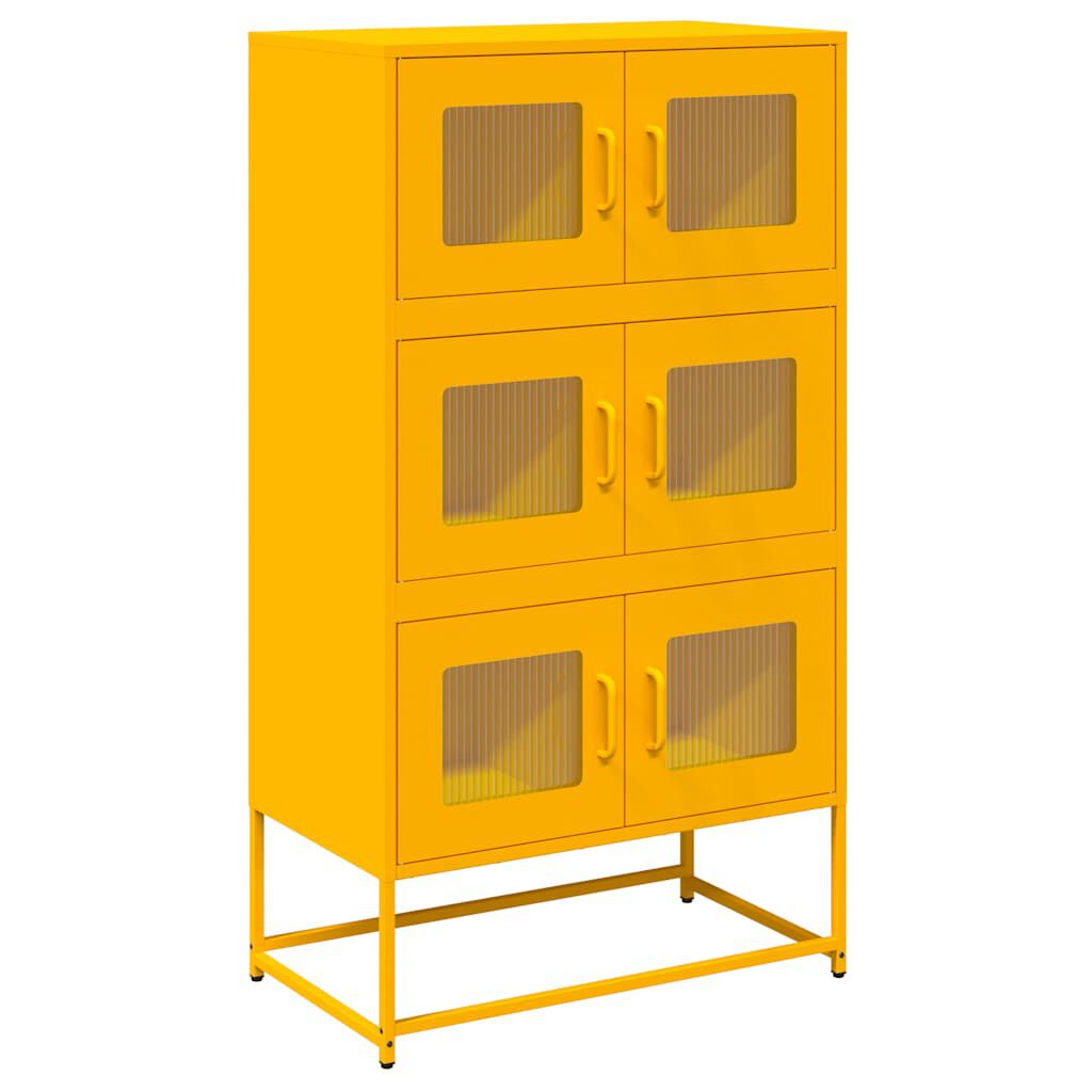 vidaXL Highboard Μουστάρδα κίτρινη 68x39x123 cm Χάλυβας