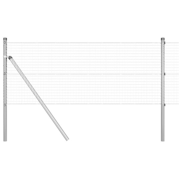 vidaXL Φράχτης με Στήλες. Ασημί 0.8 x 10 m Ατσάλι