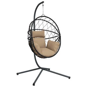 vidaXL &Pi;&omicron;&lambda;&upsilon;&theta;&rho;ό&nu;&alpha; Egg &Kappa;&rho;&epsilon;&mu;&alpha;&sigma;&tau;ή &mu;&epsilon; &Beta;ά&sigma;&eta; Taupe &Sigma;&upsilon;&nu;&theta;. &Rho;&alpha;&tau;ά&nu; / &Alpha;&tau;&sigma;ά&lambda;&iota;