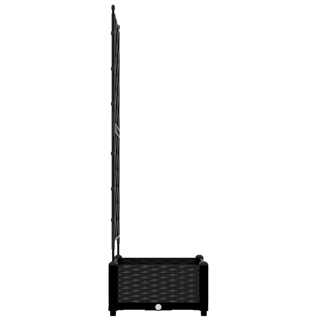 vidaXL Γλάστρα Κήπου με Πύρο Μαύρη 40x40x125.5 εκ.