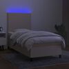 vidaXL &Kappa;&rho;&epsilon;&beta;ά&tau;&iota; Boxspring &mu;&epsilon; &Sigma;&tau;&rho;ώ&mu;&alpha; & LED &Kappa;&rho;&epsilon;&mu; 80x200 &epsilon;&kappa;. &Upsilon;&phi;&alpha;&sigma;&mu;ά&tau;&iota;&nu;&omicron;