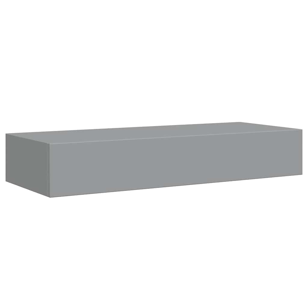 vidaXL Ράφι Επιτοίχιο με Συρτάρι Γκρι 60 x 23,5 x 10 εκ. από MDF