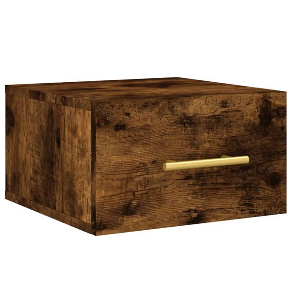 vidaXL Κομοδίνο Επιτοίχιο Καπνιστή Δρυς 35 x 35 x 20 εκ.