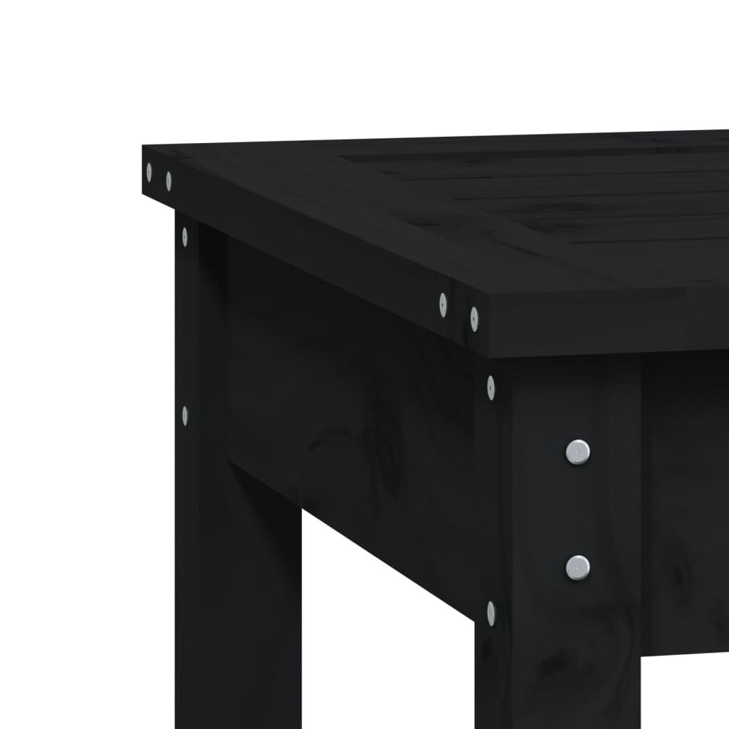 vidaXL Πάγκος Κήπου Διθέσιος Μαύρο 203,5x44x45 εκ. Μασίφ Ξύλο Πεύκου
