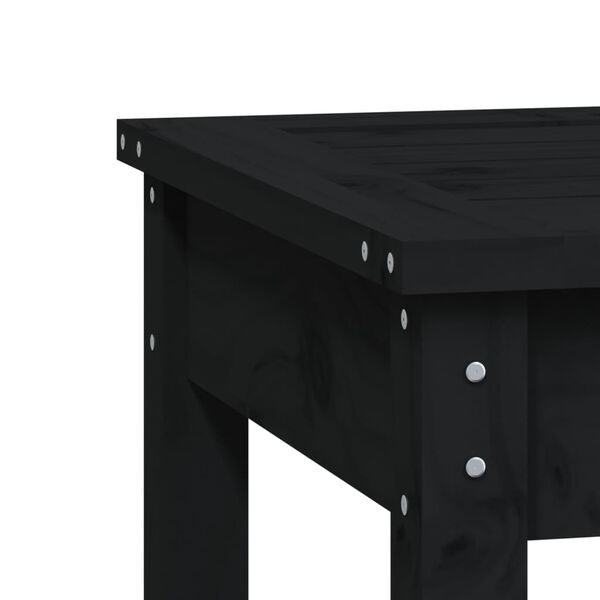 vidaXL Πάγκος Κήπου Διθέσιος Μαύρο 203,5x44x45 εκ. Μασίφ Ξύλο Πεύκου