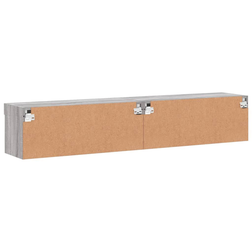 vidaXL Έπιπλα Τηλεόρασης με LED 2 τεμ. Γκρι Sonoma 80 x 30 x 30 εκ.