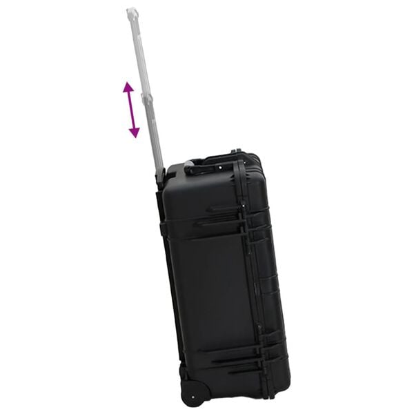 vidaXL Θήκη Πτήσης με Ρόδες Μαύρη 58 x 45 x 27 εκ. από Πολυπροπυλένιο