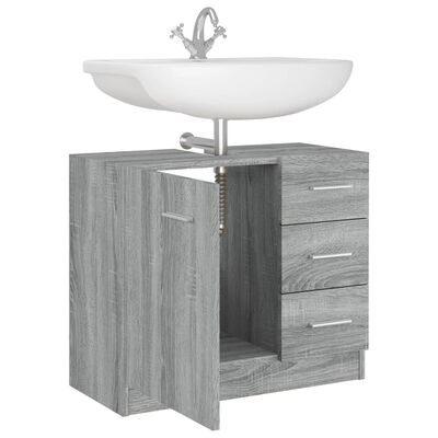 vidaXL Ντουλάπι Νιπτήρα Grey Sonoma 63x38,50x54 εκ. Επεξεργ. Ξύλο