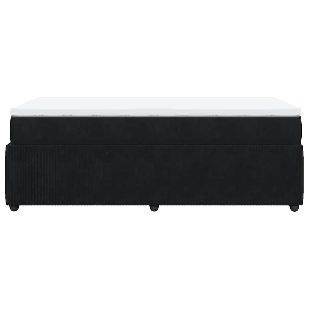 vidaXL Κρεβάτι Boxspring με Στρώμα Μαύρο 80 x 200 εκ. Βελούδινο