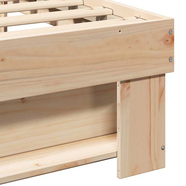 vidaXL Σκελετός Κρεβατιού Καφέ 120 x 190 cm Μασίφ ξύλο πεύκου
